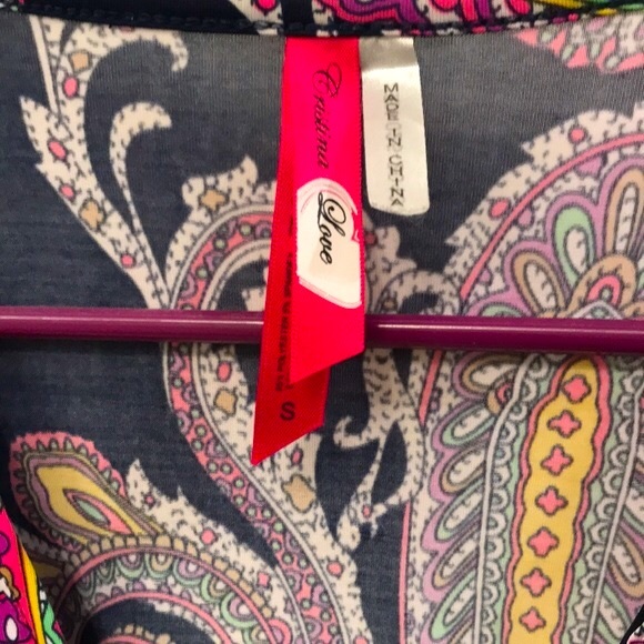 [Christina Love] Stretch Paisley Tunic Shirt Top Dress Women's Sz Small - Picture 5 of 6